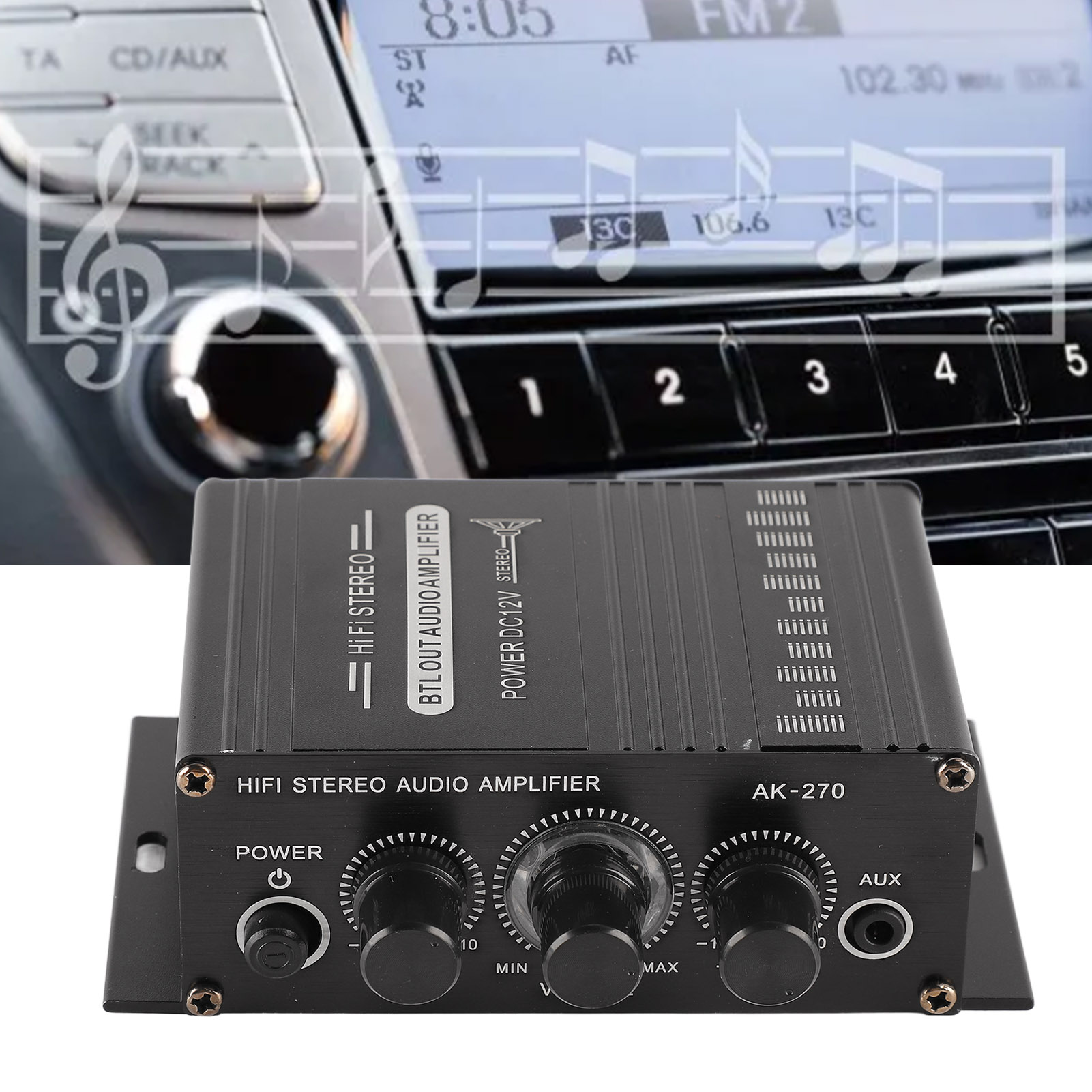 Portable Amplifier Mini - Stereo Amplifier Motorcycle Amplifier Stereo Amplifier