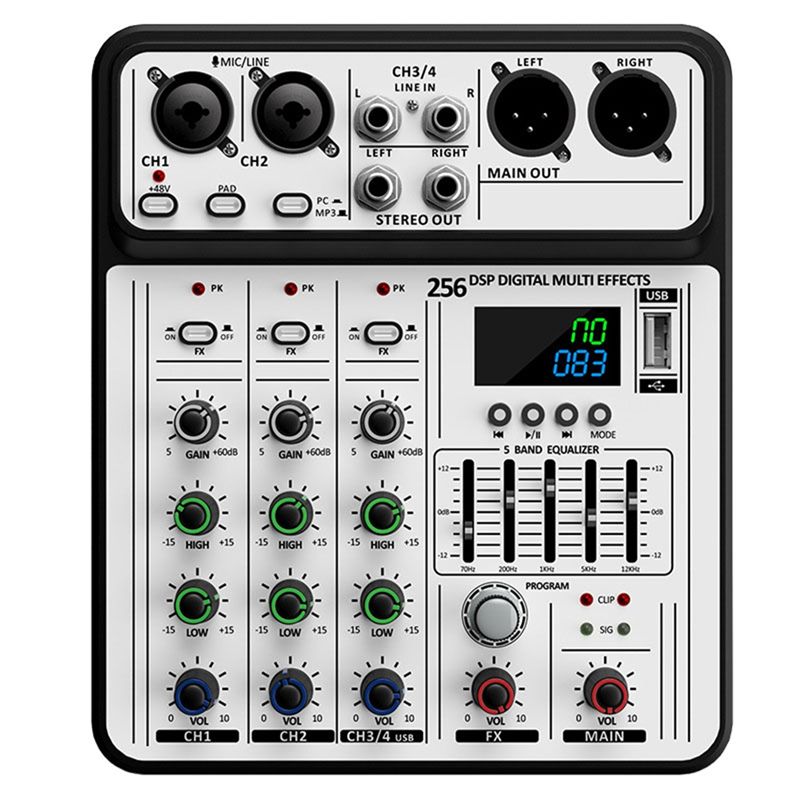 Audio Mixer 4 Channel - X64A-Professional D-04 256DSP 4 Channel Audio