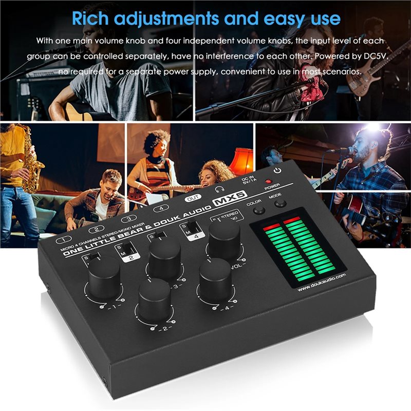 B67C For Douk Audio MX5 4 Chan - đánh giá và giá Audio Mixer 4 Channel