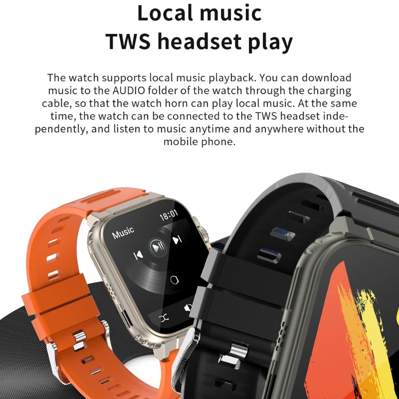 2-in-1 Sports Smart Watch with - đánh giá và giá Audio Music Arabic