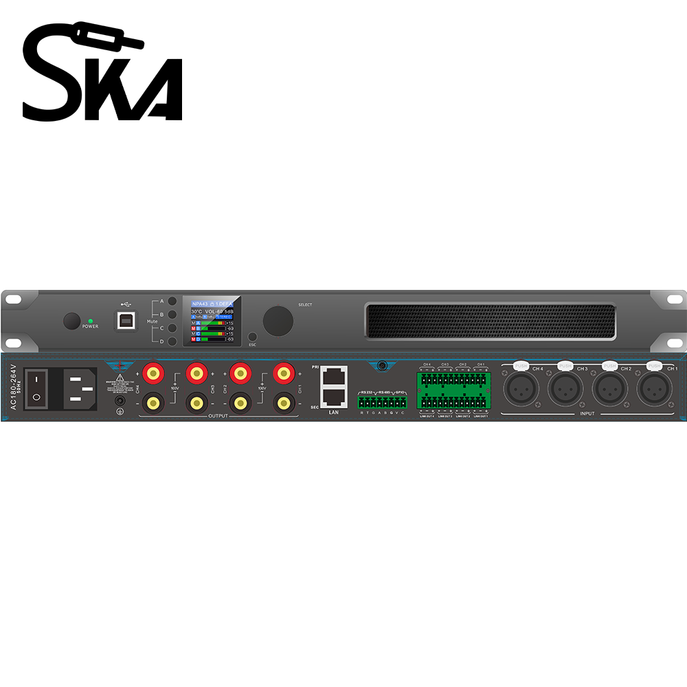 DSP Digital Power Amplifier 1U - đánh giá và giá Audio Mixer 4 Channel