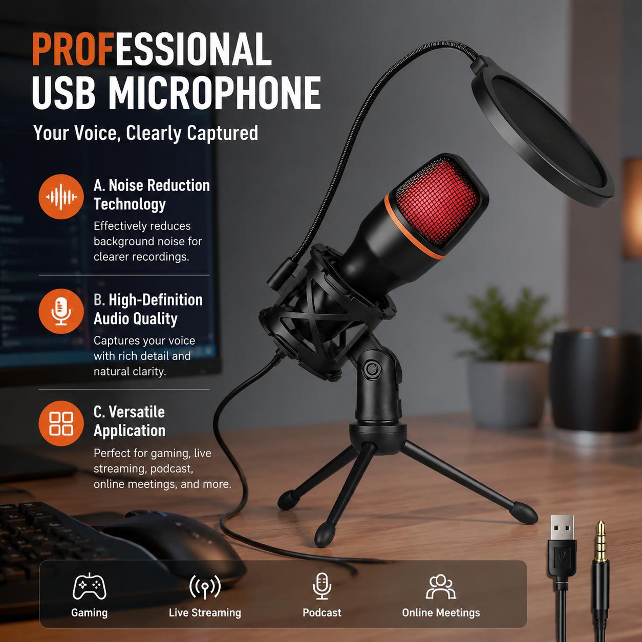 Professional Gaming USB Cardio - đánh giá và giá Recording Pop Filter